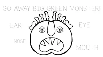 Vista previa - Hojas de trabajo - Go Away, Big Green Monster! – Face parts - Portada