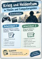 Vorschau - Arbeitsblätter - Ethik 9: Krieg und Heldentum in Filmen und Computerspielen - Deckblatt