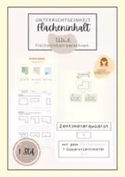 Vorschau - Stundenentwürfe - Flächeninhalt | Berechnung | Üben | Quadratzentimeter - Deckblatt
