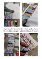 Vorschau - Mal- und Bastelvorlagen - Gemeinschaftsbild - Kooperativer Bücherstapel - Türdeko Fensterdeko - Kunst Werken - Bastelvorlage - Seite 3