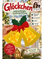 Vorschau - Mal- und Bastelvorlagen - Glöckchen Weihnachtsbasteln Fensterdeko Klassenkunst - Deckblatt