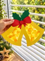 Vorschau - Mal- und Bastelvorlagen - Glöckchen Weihnachtsbasteln Fensterdeko Klassenkunst - Seite 1