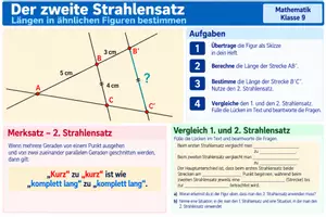 Vorschau - Arbeitsblätter - 2. Strahlensatz- Längen in ähnlichen Figuren bestimmen - Deckblatt