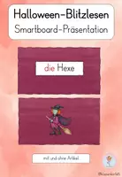 Vorschau - Präsentationen/Tafelbilder - Blitzlesen - Halloween - mit und ohne Artikel - Deckblatt