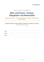 Vorschau - Arbeitsblätter - Aktiv und Passiv, Tempus, Satzglieder & Nebensätze – Grammatik Klasse 6 Trainingsheft mit Lösungen Klasse 6 - Seite 1