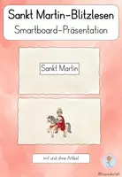 Vorschau - Präsentationen/Tafelbilder - Blitzlesen - Sankt Martin - mit und ohne Artikel - Deckblatt