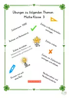 Vorschau - Arbeitsblätter - Mathe Klasse 3 Zahlenraum 1000 und Divison mit und ohne Rest - Deckblatt