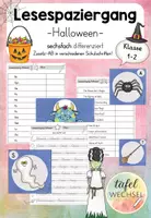 Vorschau - Arbeitsblätter - Lesespaziergang: Halloween (Kl.1-2) - Deckblatt