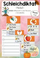 Vorschau - Arbeitsblätter - Schleichdiktat: Herbst (Kl.1-2) - Deckblatt