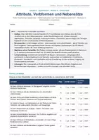 Vorschau - Arbeitsblätter - Attribute, Nebensätze & Adverbialsätze, Finite Verbformen Grammatik Klasse 6 Trainingsheft mit Lösungen Klasse 6 - Seite 1