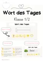 Vorschau - Präsentationen/Tafelbilder - Wort des Tages - Vorlage und Beispiele - Deckblatt