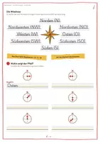 Vorschau - Arbeitsblätter - Himmelsrichtungen Klasse 3 | Kartenkunde | Karten lesen Sachunterricht | Windrose | Legende | Arbeitsblätter - Seite 1