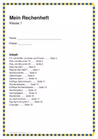 Vorschau - Arbeitsblätter - Rechenheft Klasse 1 – Wiederholen & Üben, Fit für Klasse 2 (21 Seiten mit Lösungen) - Deckblatt