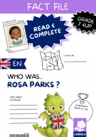 Vorschau - Arbeitsblätter - ROSA PARKS – Steckbrief: Englisch Arbeitsblatt Biografie & Leseverstehen - Deckblatt