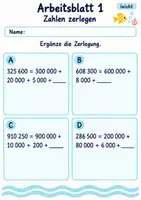 Vorschau - Arbeitsblätter - Fördermaterial Mathematik Klasse 4 | Mathematik Klasse 4 | 10 Arbeitsblätter als PDF - Seite 1