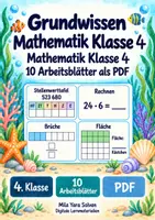 Vorschau - Arbeitsblätter - Grundwissen Mathematik Klasse 4 | Mathematik Klasse 4 | 10 Arbeitsblätter als PDF - Deckblatt