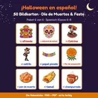 Vorschau - Bildkarten - Halloween Spanisch: 50 Bildkarten Día de Muertos - Deckblatt