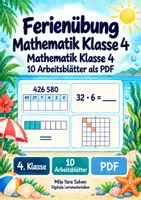 Vorschau - Arbeitsblätter - Ferienübung Mathematik Klasse 4 | Mathematik Klasse 4 | 10 Arbeitsblätter als PDF - Deckblatt