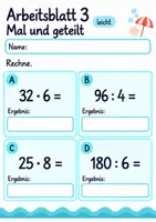 Vorschau - Arbeitsblätter - Ferienübung Mathematik Klasse 4 | Mathematik Klasse 4 | 10 Arbeitsblätter als PDF - Seite 3