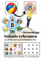 Vorschau - Bildkarten - Anlaute erkennen und zuordnen (mit Selbstkontrolle und Anlautstern) - Deckblatt