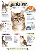 Vorschau - Arbeitsblätter - Lernplakat + Arbeitsblätter zum Thema "Hauskatze" + Lösung & MP3 + Infografik - Deckblatt