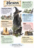 Vorschau - Arbeitsblätter - Lernplakat + Arbeitsblätter zum Thema "Hexen" + Lösung & MP3 + Infografik - Deckblatt