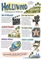 Vorschau - Arbeitsblätter - Lernplakat + Arbeitsblätter zum Thema "Hollywood" + Lösung & MP3 + Infografik - Seite 1