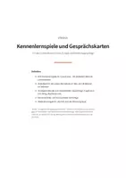 Vorschau - Lehrpläne/Lehrermaterial - Kennenlernspiele und Gesprächskarten Kita - Seite 1