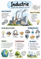 Vorschau - Arbeitsblätter - Lernplakat + Arbeitsblätter zum Thema "Industrie" + Lösung & MP3 + Mindmap + Infografik - Deckblatt