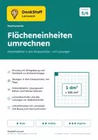 Vorschau - Arbeitsblätter - Flächeneinheiten umrechnen Klasse 5/6 - Deckblatt
