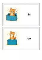 Vorschau - Poster - Prepositions of Place – 6 englische Bild-Wortkarten zu Ortspräpositionen - Seite 1