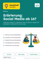 Vorschau - Arbeitsblätter - Erörterung Social Media – Verbot unter 16? - Deckblatt