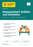 Vorschau - Test - Klassenarbeit Größen Klasse 5 mit Lösungen - Deckblatt