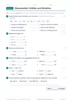 Vorschau - Test - Klassenarbeit Größen Klasse 5 mit Lösungen - Seite 2