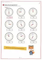 Vorschau - Arbeitsblätter - Uhr lesen Klasse 2 | Uhrzeit ablesen volle, halbe und Viertelstunde | Fünf-Minuten-Schritte | Zeitspannen | Arbeitsblätter | Bauernhof - Seite 2