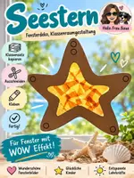Vorschau - Mal- und Bastelvorlagen - Seestern Basteln Klassenkunst Fensterbild Sommer - Deckblatt