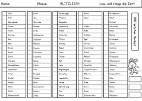 Vorschau - Arbeitsblätter - Lesen Herbst | Blitzlesen - Seite 1
