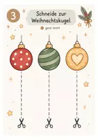 Vorschau - Mal- und Bastelvorlagen - Weihnachten Arbeitsblätter Kinder | 20 leichte Förderaufgaben | Schneiden, Kleben, Wahrnehmung & Zahlen | Kita & Vorschule PDF - Seite 3
