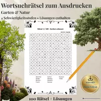Vorschau - Spiele - Garten & Botanik – 100 Wortsuchrätsel | Suchsel & Arbeitsblätter mit Lösungen - Deckblatt