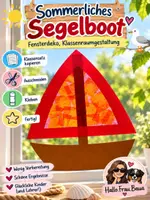 Vorschau - Mal- und Bastelvorlagen - Segelboot Klassenkunst Sommerbasteln Fensterbild - Deckblatt