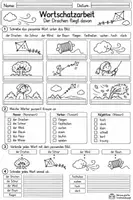 Vorschau - Mal- und Bastelvorlagen - Der Drachen fliegt davon 🍂 Herbstliche Lesegeschichte mit Wortschatzarbeit, Leseverständnis und differenziertem Schreiben für Klasse 2 und 3 - Seite 3