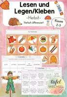 Vorschau - Arbeitsblätter - Lesen und Legen/Kleben: Herbst/Herbsttag (Kl.2-3) - Deckblatt