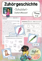 Vorschau - Arbeitsblätter - Zuhörgeschichte: Schule/Schulstart (Kl.1-2) - Deckblatt