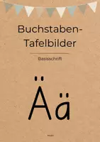 Vorschau - Poster - Tafelmaterial Buchstaben Ä | 1. Klasse | Schrifterwerb - Deckblatt