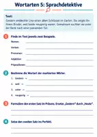 Vorschau - Arbeitsblätter - Wortarten Klasse 5 (Arbeitsblätter) - Seite 1