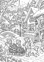Vorschau - Mal- und Bastelvorlagen - 30 Ausmalbilder Winter Kunst Vertretungsstunden - Seite 1