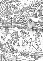 Vorschau - Mal- und Bastelvorlagen - 30 Ausmalbilder Winter Kunst Vertretungsstunden - Seite 3