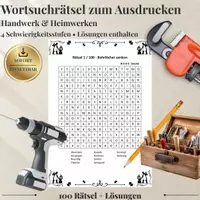 Vorschau - Arbeitsblätter - DIY & Heimwerken – 100 Wortsuchrätsel | Suchsel & Arbeitsblätter mit Lösungen - Deckblatt