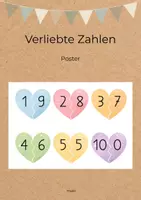 Vorschau - Poster - Verliebte Zahlen bis 10 Poster | 1. / 2. Klasse - Deckblatt