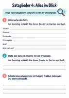 Vorschau - Arbeitsblätter - Satzglieder Klasse 4 (Arbeitsblätter) - Seite 1